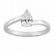 Anillo Solitario Oro Blanco 18K Diamante Creado 0.45 CT