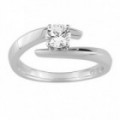 Anillo Solitario Oro Blanco 18K Diamante Creado 0.50 CT