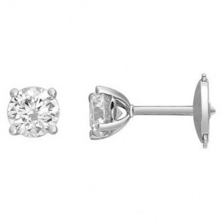 Brincos Ouro Branco 18K Diamantes Criados 2 x 0.50 CT