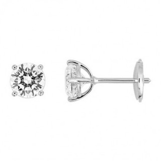 Brincos Ouro Branco 18K Diamantes Criados 2 x 0.70 CT