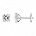 Pendientes Oro Blanco 18K Diamantes Creados 2 x 0.70 CT