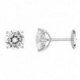 Pendientes Oro Blanco 18K Diamantes Creados 2 x 1.00 CT