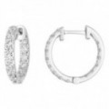 Pendientes de Aro Oro Blanco 18K Diamantes Creados 1.00CT 12 mm