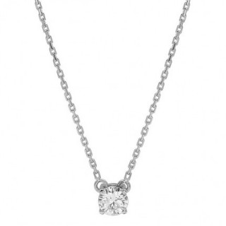 Colar Ouro Branco 18K Diamante Criado 0.30CT