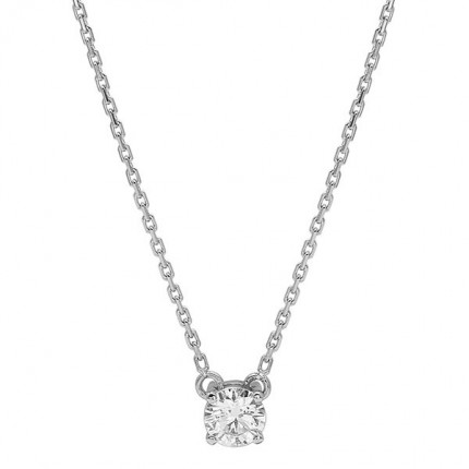Colar Ouro Branco 18K Diamante Criado 0.30CT