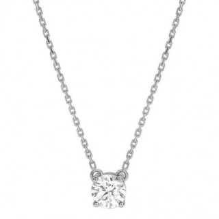 Colar Ouro Branco 18K Diamante Criado 0.50CT
