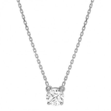 Colar Ouro Branco 18K Diamante Criado 0.50CT