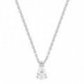 Colar Ouro Branco 18K Diamante Criado 0.50CT Com Formato de Pera