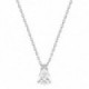 Colar Ouro Branco 18K Diamante Criado 0.70CT Com Formato de Pera