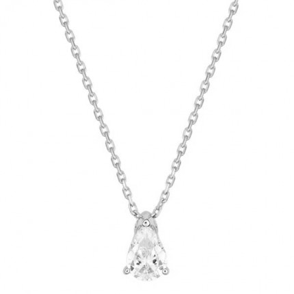 Colar Ouro Branco 18K Diamante Criado 0.70CT Com Formato de Pera