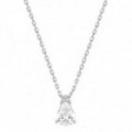Colar Ouro Branco 18K Diamante Criado 0.70CT Com Formato de Pera