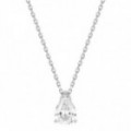 Colar Ouro Branco 18K Diamante Criado 1.00CT