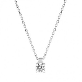 Collar Solitario Oro Blanco 18K Diamante Creado 0.20 ct