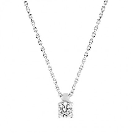 Colar Solitário Ouro Branco 18K Diamante Criado 0,20 ct