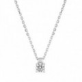 Colar Solitário Ouro Branco 18K Diamante Criado 0,20 ct