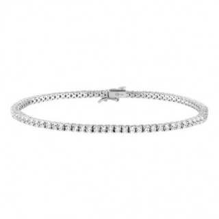 Pulsera Oro Blanco 18K Diamantes Creados 3.00CT