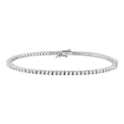 Pulseira Ouro Branco 18K Diamantes Criados 3.00CT
