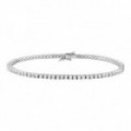 Pulsera Oro Blanco 18K Diamantes Creados 3.00CT