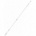 Pulseira Ouro Branco 18K Diamante Criado 0.15 CT