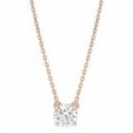 Collar Oro Rosa 18K Diamante Creado 0.70CT