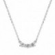 Collar Oro Blanco 18K Trilogía Diamante Creado 0.25CT
