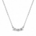 Collar Oro Blanco 18K Trilogía Diamante Creado 0.25CT