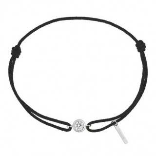 Pulsera Cordón Oro Blanco 18K Diamante Creado 0.20 ct