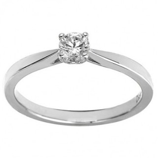 Anel Solitário Ouro Branco 18K Diamante Criado 0.30 CT