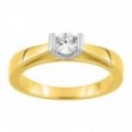 Anillo Solitario Oro Bicolor 18K Diamante Creado 0.30CT