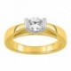 Anillo Solitario Oro Bicolor 18K Diamante Creado 0.50CT