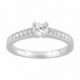 Anel Solitário Ouro Branco 18K Diamantes Criados 0.40CT