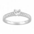Anel Solitário Ouro Branco 18K Diamantes Criados 0.40CT