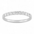 Meia Aliança Ouro Branco 18K Diamantes Criados 0.35CT