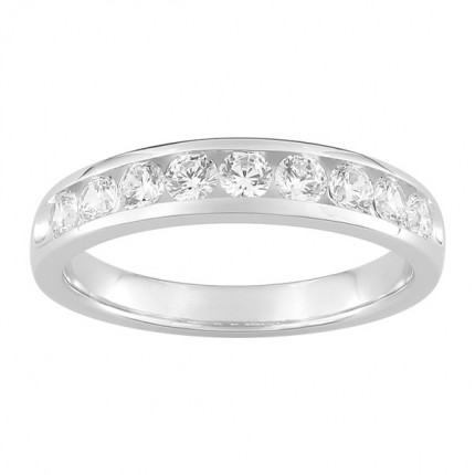 Media Alianza Oro Blanco 18K Diamantes Creados 0.75 CT