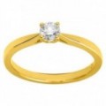 Anillo Solitario Oro Amarillo 18K Diamante Creado 0.30CT