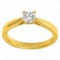 Anillo Solitario Oro Amarillo 18K Diamante Creado 0.50 CT