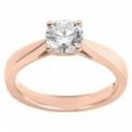 Anel Solitário Ouro Rosa 18K Diamante Criado 1.00 CT
