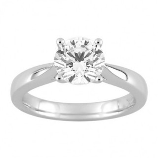 Anel Solitário Ouro Branco 18K Diamante Criado 1.50 CT