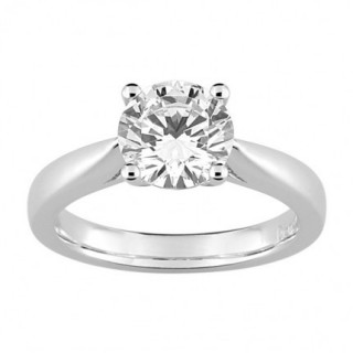 Anel Solitário Ouro Branco 18K Diamante Criado 2.00 CT