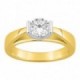 Anel Solitário Ouro Bicolor 18K com Diamante Criado 0.70CT