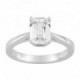 Anillo Solitario Oro Blanco 18K Corte Rectangular Diamante Creado 1.50CT