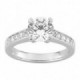 Anillo Solitario Oro Blanco 18K con Diamantes Creados 1,80CT