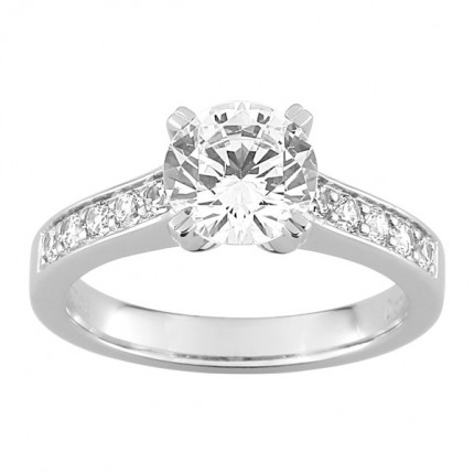 Anel Solitário Ouro Branco 18K com Diamantes Criados 1,80CT