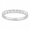 Meia Aliança Ouro Branco 18K Diamantes Criados 0.50CT