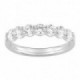 Meia Aliança Ouro Branco 18K com Diamantes Criados 1.00 CT