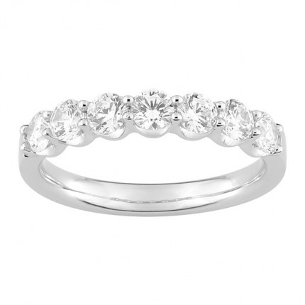 Media Alianza Oro Blanco 18K con Diamantes Creados 1.00 CT