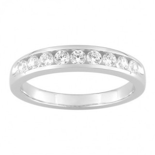 Media Alianza Oro Blanco 18K con Diamantes Creados 0.50CT