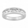 Media Alianza Oro Blanco 18K con Diamantes Creados 1.50CT