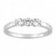 Anillo Oro Blanco 18K Trilogía Diamantes Creados 0.45CT