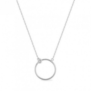 Collar de oro blanco 18k y diamante 0.01 CT